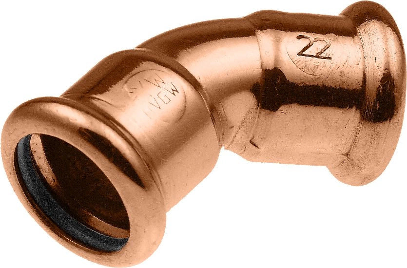 KAN-therm Copper Winkel 45° 28 mm, Kupfer-Pressfitting