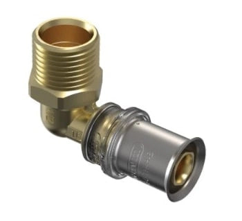 Wavin Tigris M5 Pressbogen 90°, 16 mm x 1/2" AG