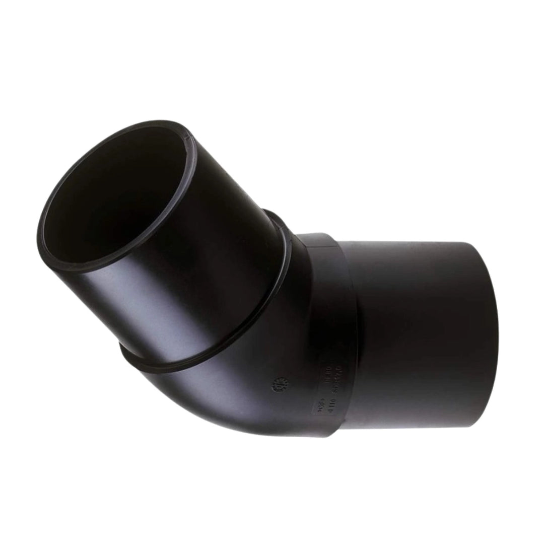 Integra PE100 Bogen 45° d125 SDR11, Spritzguss für Stumpfschweißen