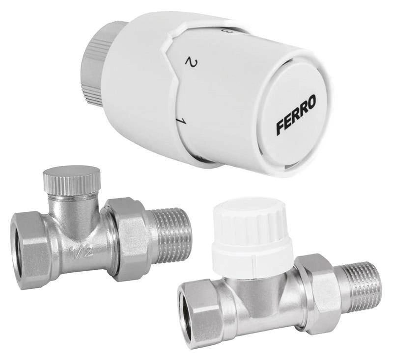 Ferro Thermostat-Set Durchgang 1/2"