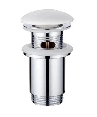 Invena Click-Clack-Ablaufventil universal, großer Stopfen, weiß glänzend