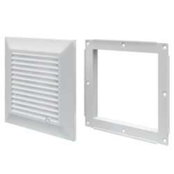 Dospel Duo Smart Lüftungsgitter 135 mm mit Stutzen Ø 100 mm, weiß