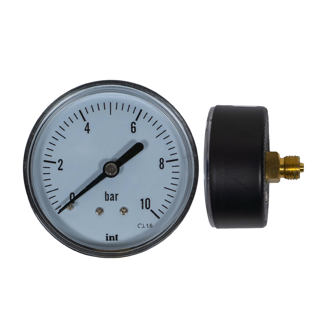 Introl Manometer M-63, 0–10 bar (1,0 MPa), Anschluss hinten