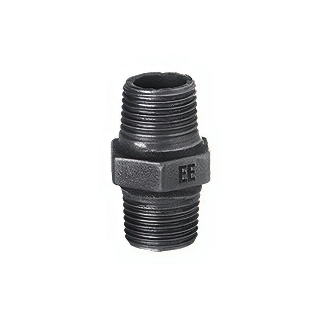 Zawiercie Doppelnippel AG 1/2", Temperguss schwarz