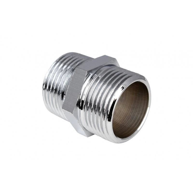 Hydroland Doppelnippel 1/2″, verchromt