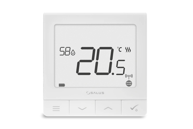 Salus SQ610RF Funk-Raumthermostat mit Feuchtesensor, Akku