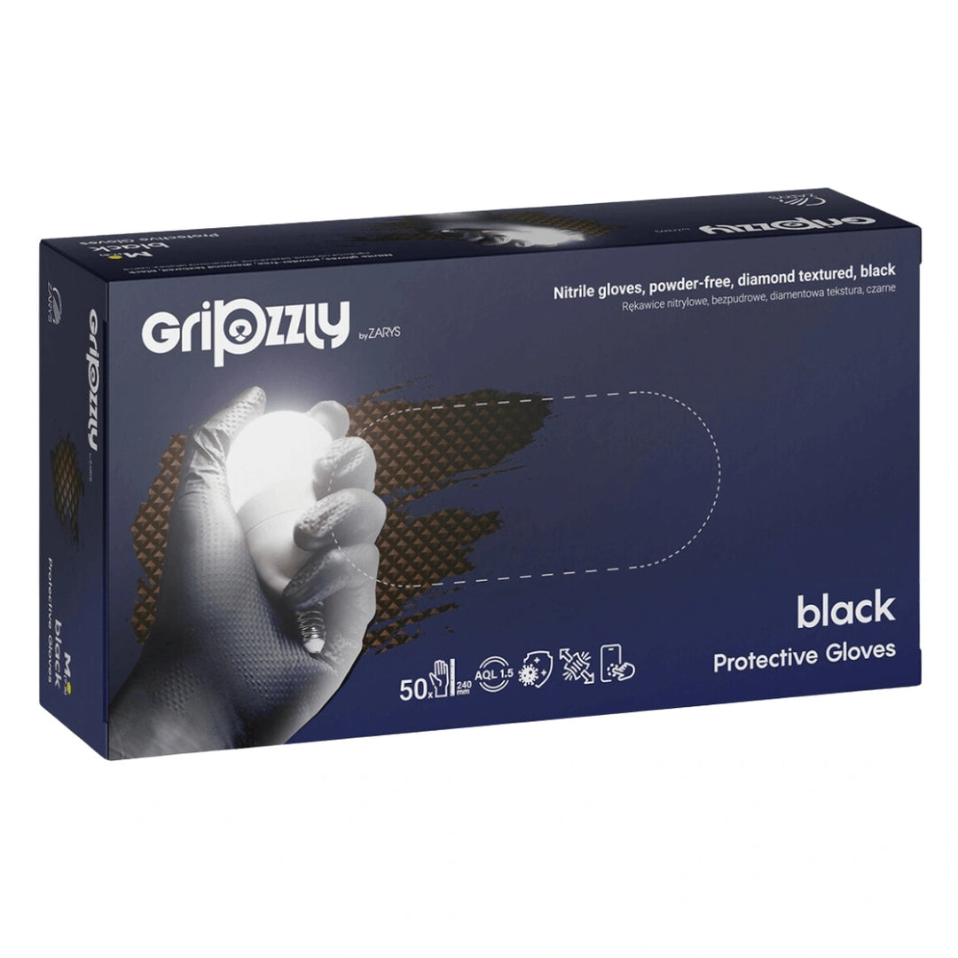 Zarys Gripzzly Nitrilhandschuhe, schwarz, Größe S