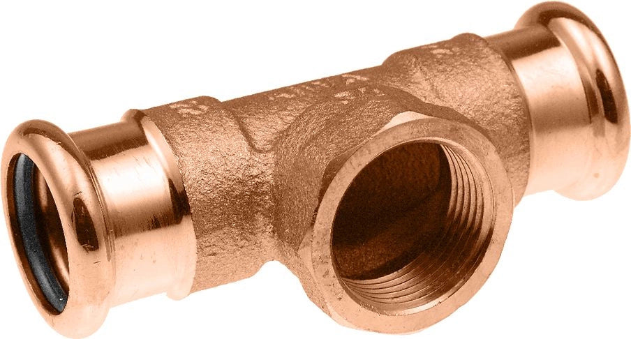 KAN-therm Copper T-Stück mit IG 22 mm x Rp1/2", Kupfer-Pressfitting