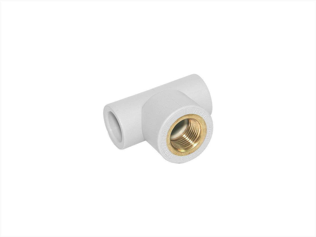 Vesbo PP-R T-Stück Ø 32 mm x 1" IG x Ø 32 mm, Messing