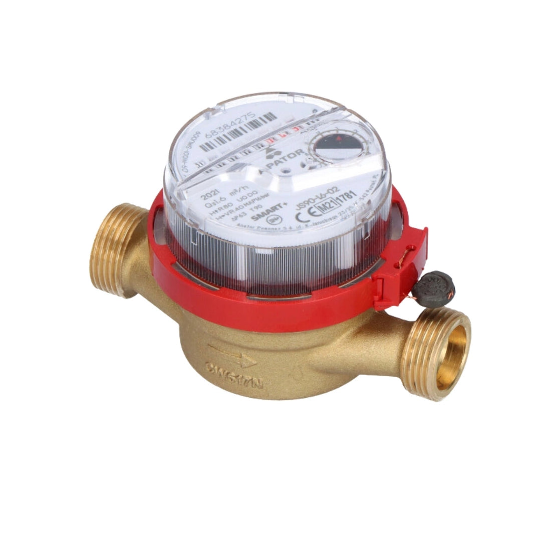Powogaz Smart+ Einstrahl-Wasserzähler JS90-1,6-02 DN 15, Warmwasser, R80