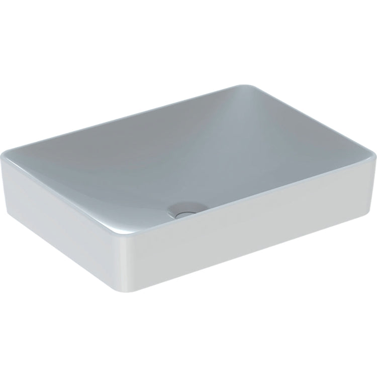 Geberit Rechteckiges Waschbecken L. 55 cm, Aufsatz, ohne Armaturenloch und ohne Überlauf, Weiß glänzende Oberfläche VARIFORM 500.779.01.2