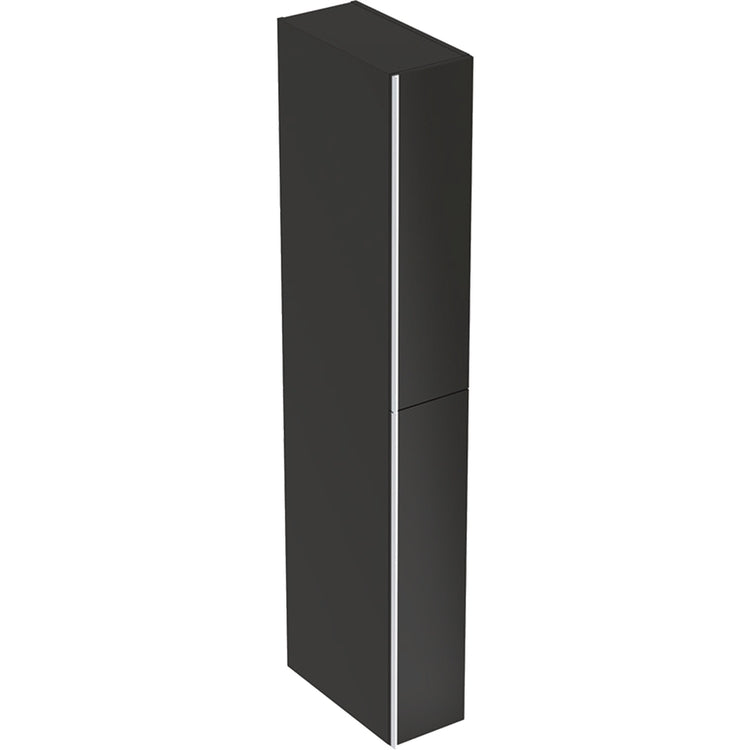 Geberit Hängender Aufbewahrungsschrank H. 173 cm, mit zwei Wagen, Gehäusefarbe Lava matt, Türfarbe Lava Hochglanzglas ACANTO 503.011.JK.2