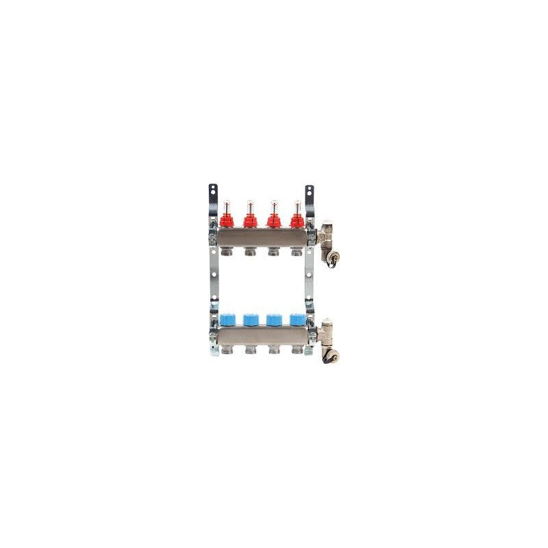 Solarics Giacomini R553FSX246 – Vormontierter Kollektor, 6 Ausgänge, hydraulische Fußbodenheizung aus Edelstahl (1" x 3/4"E /6)