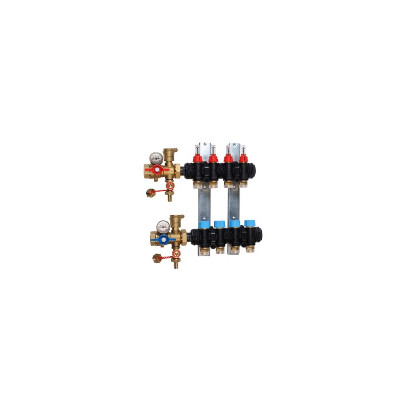 Solarics Giacomini R553FP332 – Vormontierter Kollektor, 12 Ausgänge aus Technopolymer, hydraulische Fußbodenheizung (DN32 x 18/12)