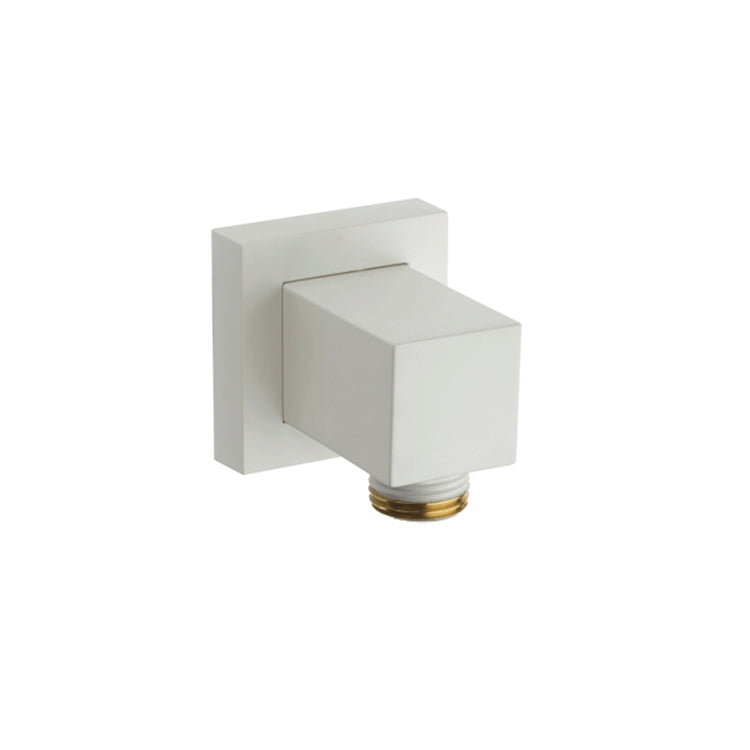 Bossini Quadratischer Wasseranschluss aus Messing, mit Rosette, Weiß, mattes Finish V00240000045009