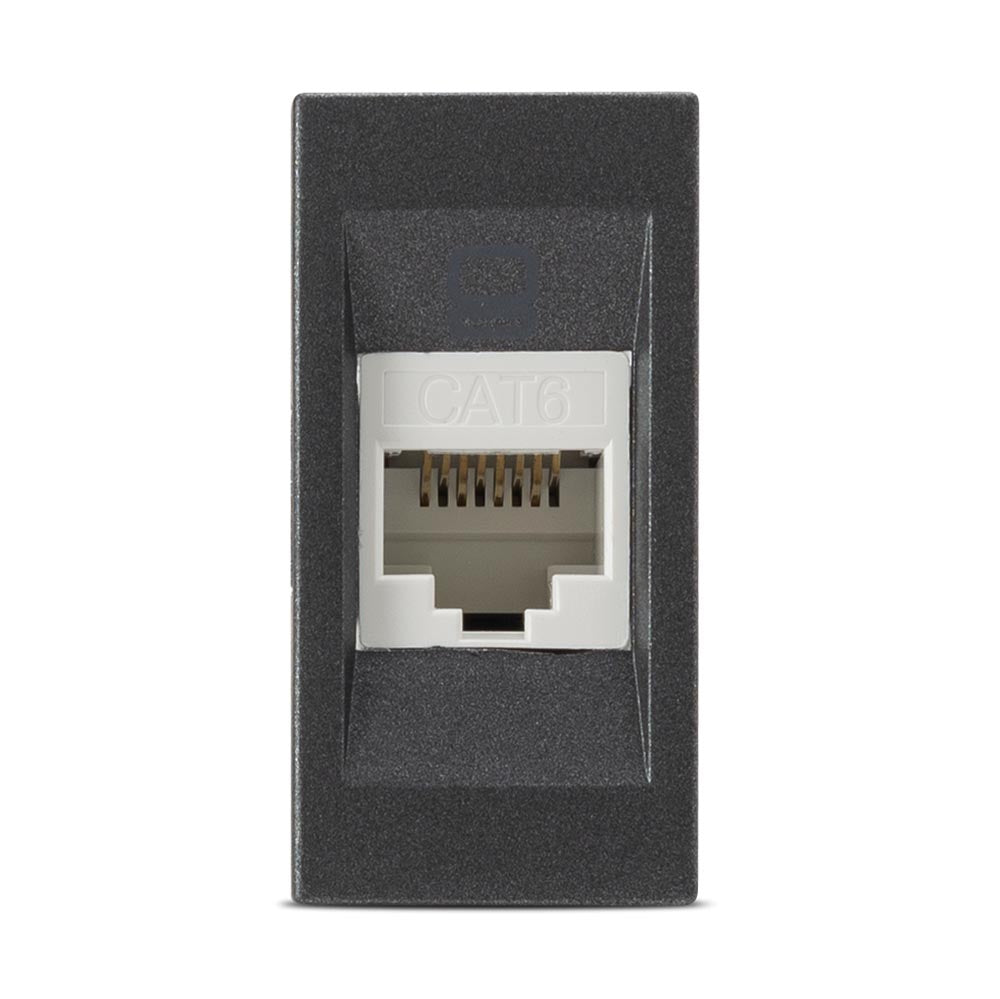 Elbi Moda Voice Datensteckdose 1x RJ45 Cat6e UTP, 1 Modul, Unterputz, anthrazit