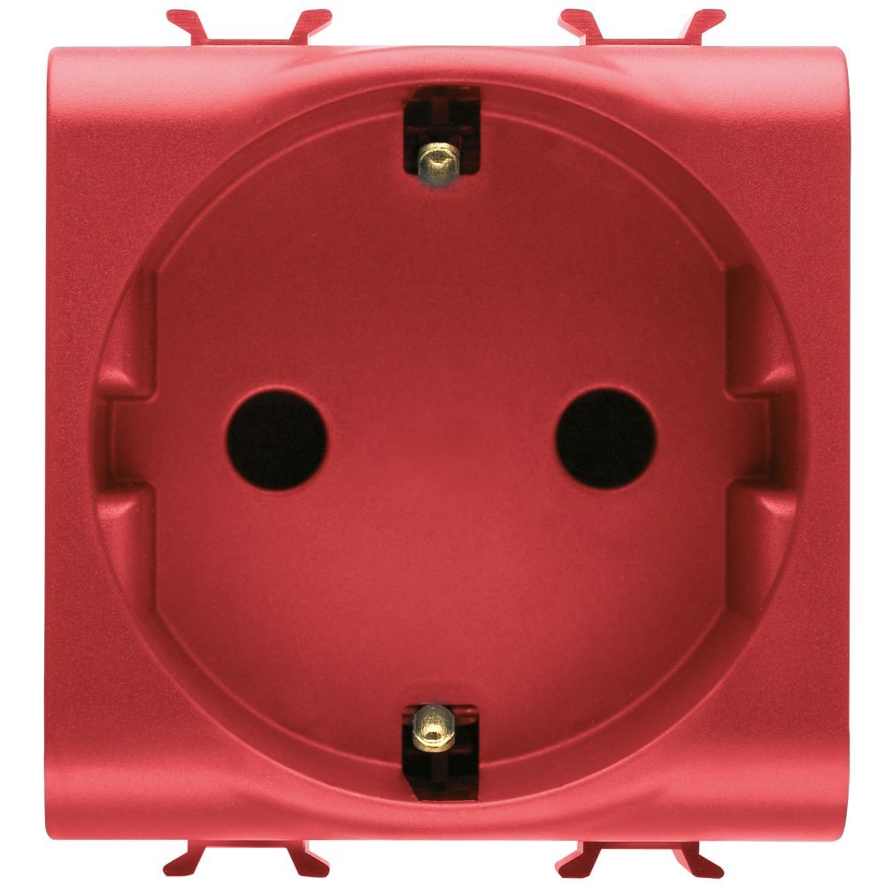 Gewiss Chorus Schutzkontakt-Steckdose, 2 Module, 16 A, rot
