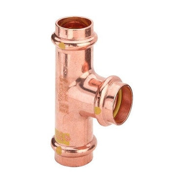 Viega T-Stück mit Ø 15 x 12 x 12, aus blankem Kupfer mit SC-Contur (Gas) PROFIPRESS G 346973