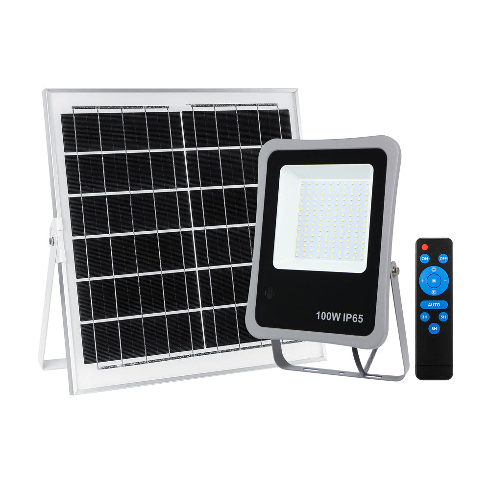 Novelite Solar-LED-Fluter V1, grau, 100 W, 6500 K, IP65