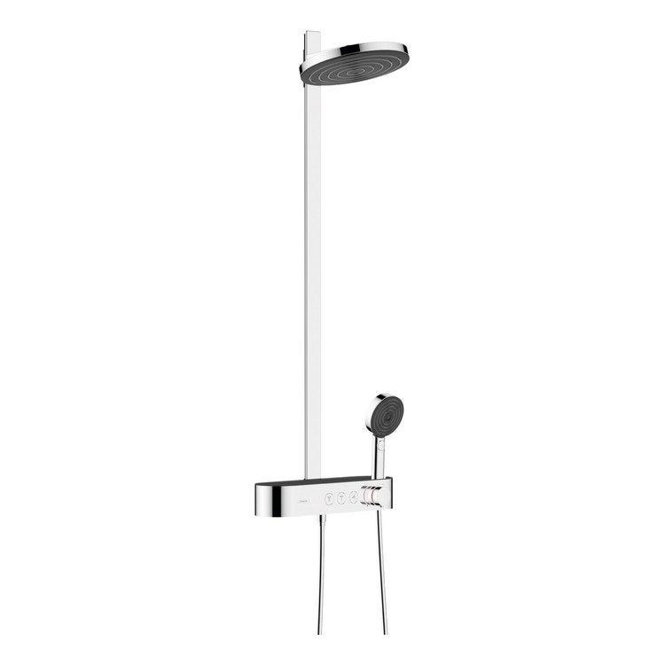 Hansgrohe Duschstange 260, 2 Strahlarten, EcoSmart, mit ShowerTablet Select 400, Chromoberfläche PULSIFY 24241000