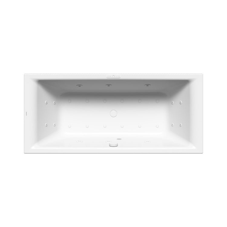 Kaldewei Rechteckige Badewanne L. 170 B.75 cm, mit Combimassage Body & Soul, aus emailliertem Stahl, alpine Weiß Farbe PURO DUO 266360000001