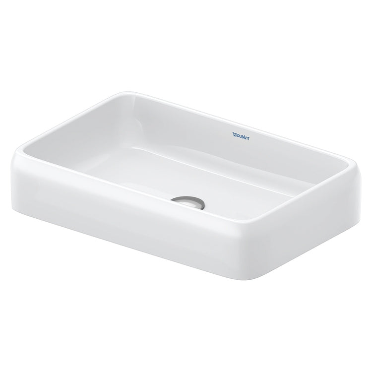 Duravit Aufsatzbecken L. 60 cm, rektifiziert, ohne Überlauf und ohne Armaturenloch, Weiß QATEGO 2383600079