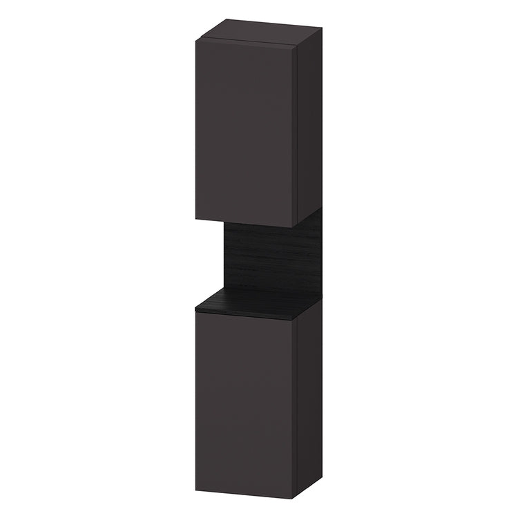 Duravit Hängende Säule H. 176 cm, Ausführung links, mit 2 Türen und 2 Glasböden, Farbe Graphitgrau, matte Oberfläche QATEGO QA1346L16800000