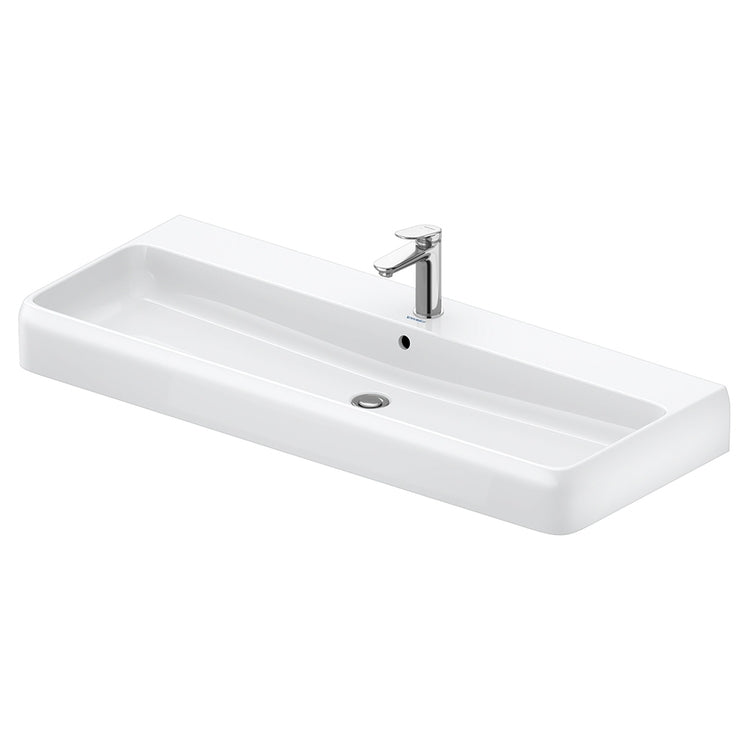 Duravit Konsolenwaschbecken L. 120 cm, mit Überlauf und Loch für Armatur, Weiß QATEGO 2382120000