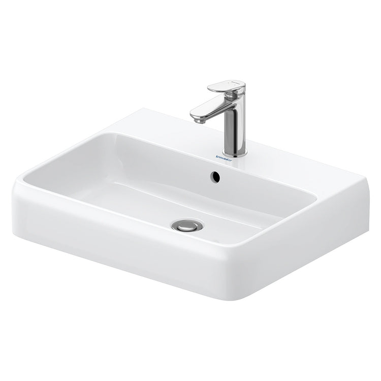 Duravit Konsolenwaschbecken L. 60 cm, mit Überlauf und Loch für Armatur, Weiß QATEGO 2382600000