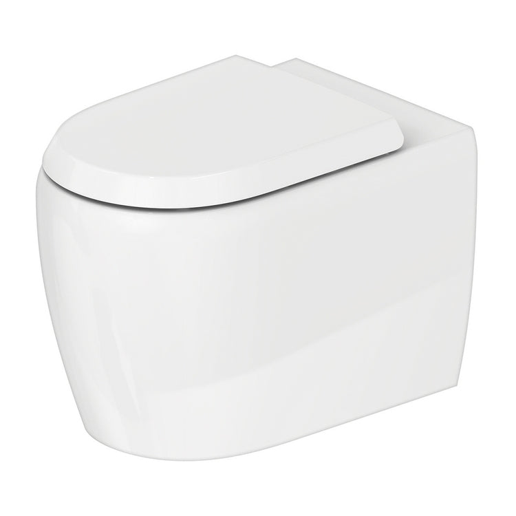 Duravit Stand-WC Rimless, Ausspülung, wandbündig, ohne Sitz, Weiß QATEGO 2020090000