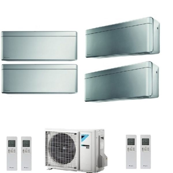 Daikin Klimaanlage Stylish Total Silver Quadri Split 9000+9000+9000+12000+4MXM68 R32 4MXM68N