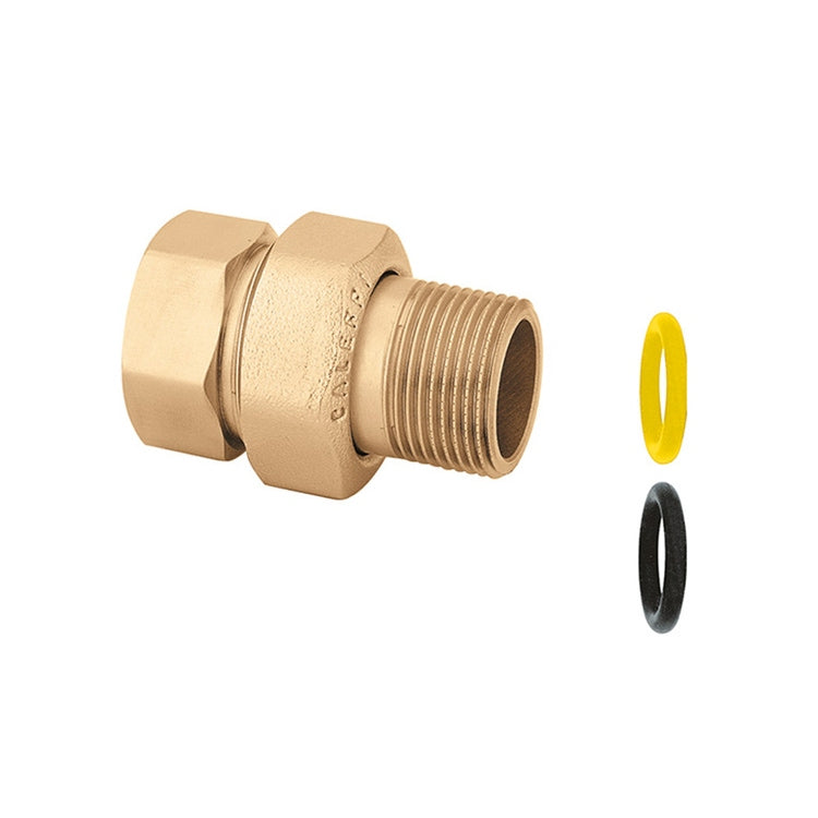 Caleffi Drei-Teile-Verbindung, 1 1/4" F x M mit Muffe, für Trinkwasser- und Heizungsanlagen 588070