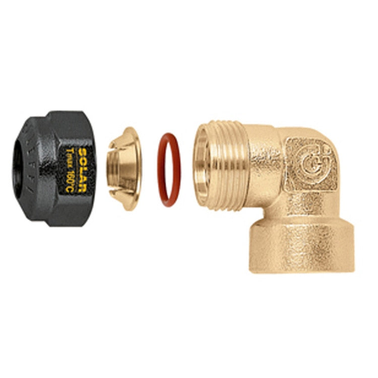 Caleffi Gebogenes Innengewinde, mechanisch mit O-Ring-Dichtung für Solaranlagen 3/4" F x Ø 15 254855