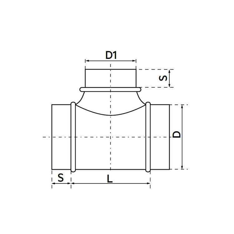 Irsap T-Stück 90° aus verzinktem Stahlblech mit DN200/200 und Ø 197/197 mm DLZT90202000