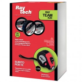 Raytech RAYTEAMK20 Isolierband-Set 20 Rollen 25 m und Maßband 3 m