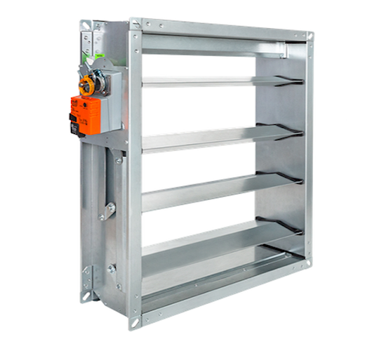 Mandík RDM 1000x1000 .43 – Regelklappe, 1000x1000 mm, Antrieb 230 V mit Notfunktion