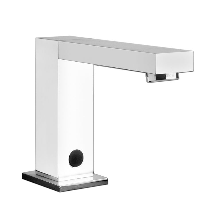 Gessi Rechteck elektronischer Wasserhahn L. 3,5 H. 12 T. 16,7 cm, mit Temperatur- und Durchflussregelung über Untertischhahn, Chromoberfläche RETTANGOLO 30501#031