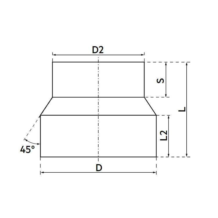 Irsap Konische Reduzierung aus Stahlblech, DN100/80 und Ø 99/79 mm DLZRID100800