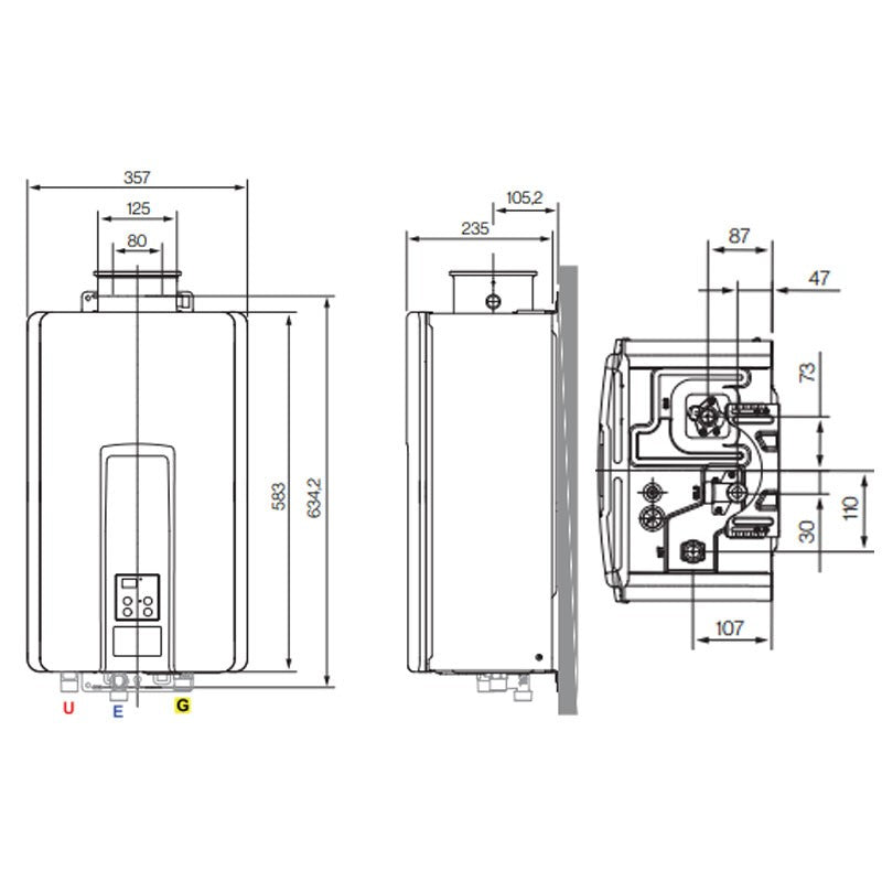 Rinnai REUVCM2837FFUDNG Durchlauferhitzer Batteriespeicher