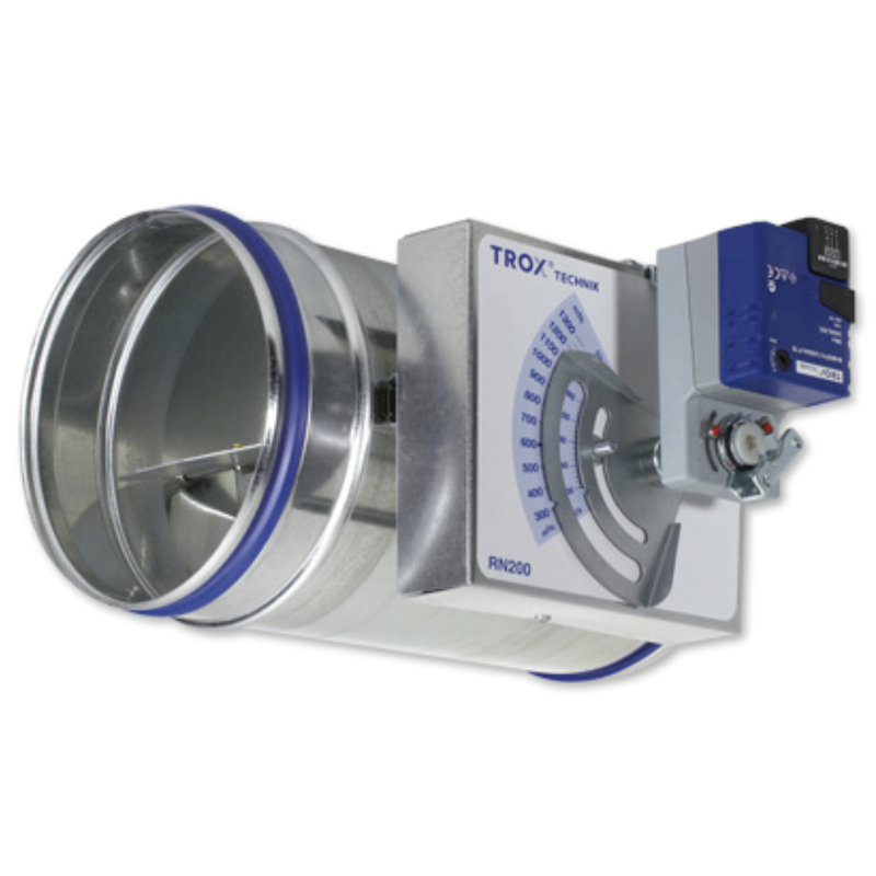 Trox RN 125 B50 – Volumenstromregler, Rohr 125 mm, 125–504 m³/h, mit Zweipunkt-Stellantrieb