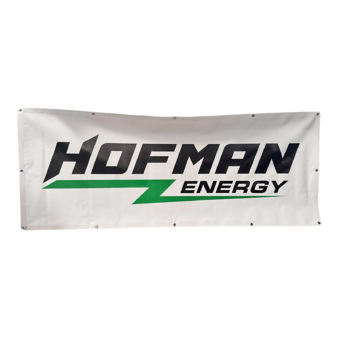 Banner HOFMAN-ENERGY LOGO, PVC Frontlit Standard, Randverstärkt mit Ösen 2000 x 800 mm
