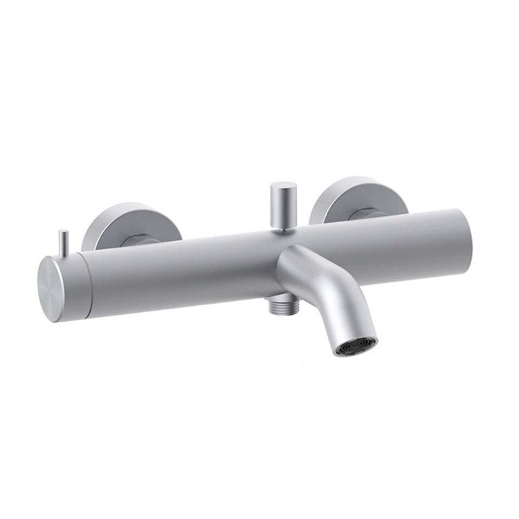 Rubinetteria Paffoni Wannen-/Duschmischer mit Umsteller, ohne Duschset, Edelstahl-Finish INOX TECH INOX022AC