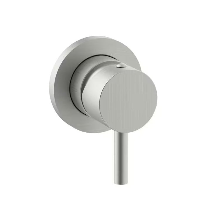 Rubinetteria Paffoni Einbaumischer 1 Ausgang, mit Platte Ø 7 cm für Dusche, ohne Umsteller, Stahloptik-Finish LIGHT LIG010ST70