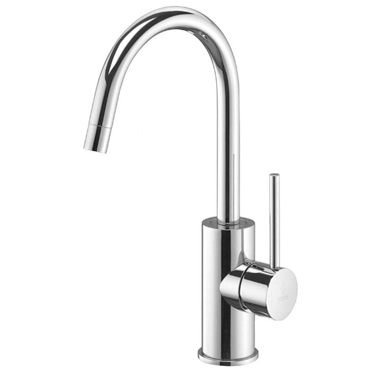 Rubinetteria Paffoni Armatur Mischbatterie H. 28,3 cm für Waschbecken mit schwenkbarem Auslauf, ohne Ablauf, Chromoberfläche LIGHT LIG078CR