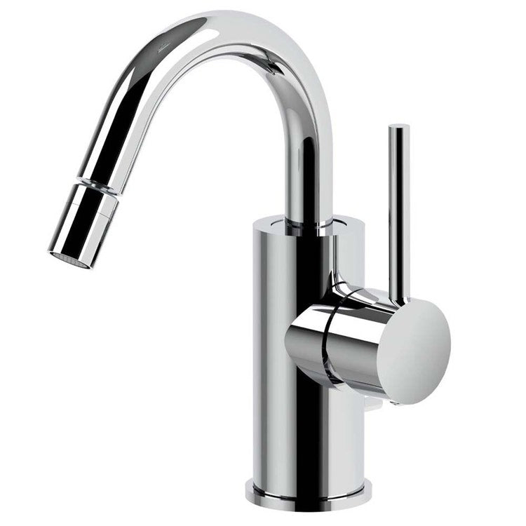 Rubinetteria Paffoni Armaturenmischer H. 19,1 cm für Bidet mit schwenkbarem Auslauf, mit automatischem Ablauf 1"1/4, Chrom-Finish LIGHT LIG137CR