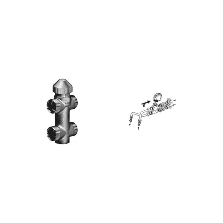 Sabiana 3-Wege-ON-OFF-Ventil mit Mikrometereinsteller + montiertes Anschluss-Kit (Modell 02-12-22-32) 9079510W
