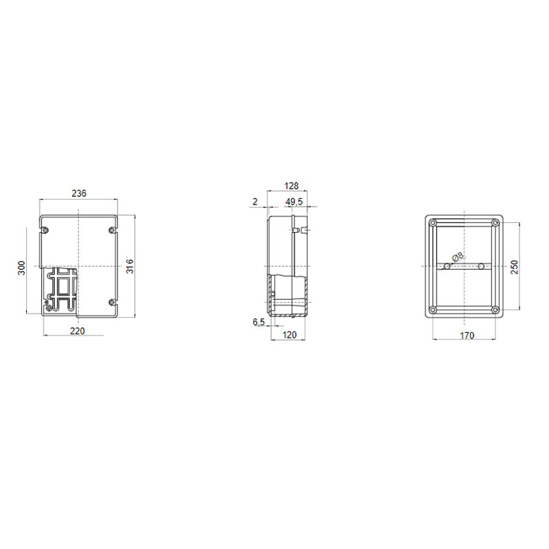 Gewiss GW44429 Abzweigkasten mit transparentem Deckel 300 x 220 x 120 mm
