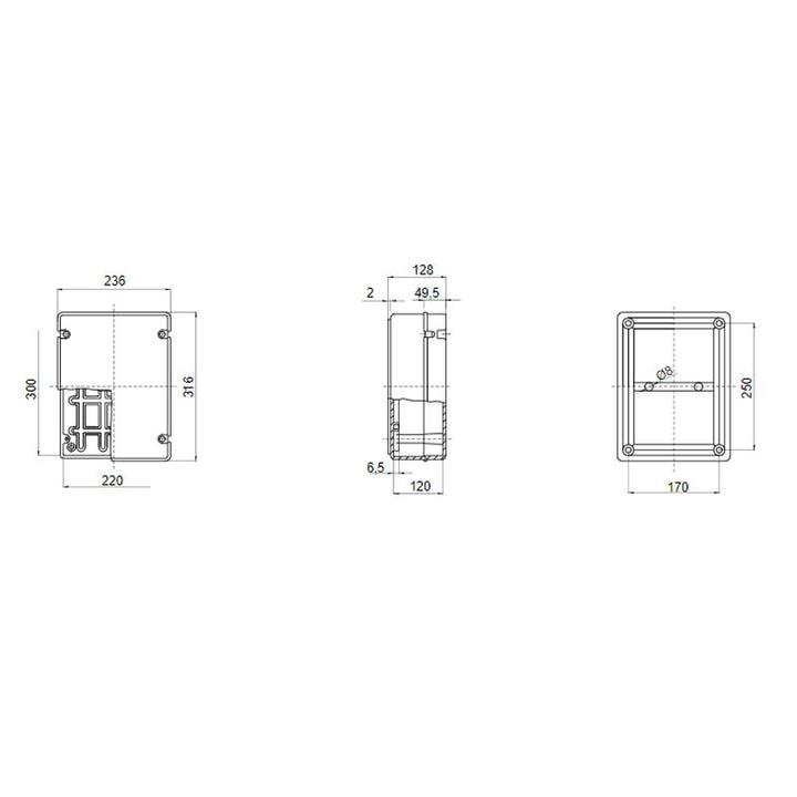 Gewiss GW44429 Abzweigkasten mit transparentem Deckel 300 x 220 x 120 mm