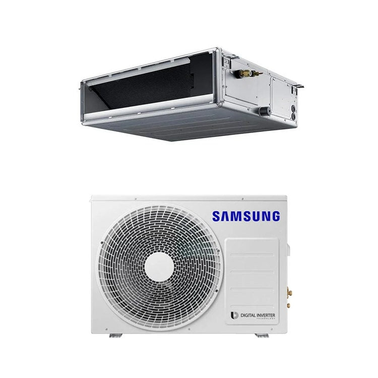 Samsung Monosplit-Klimagerät Kanalgerät mittlere Pressung hohe Effizienz, Inverter – Außengerät 5 kW, Innengerät 18000 BTU AC052BXAPKG/EU+AC052BNMPKG/EU