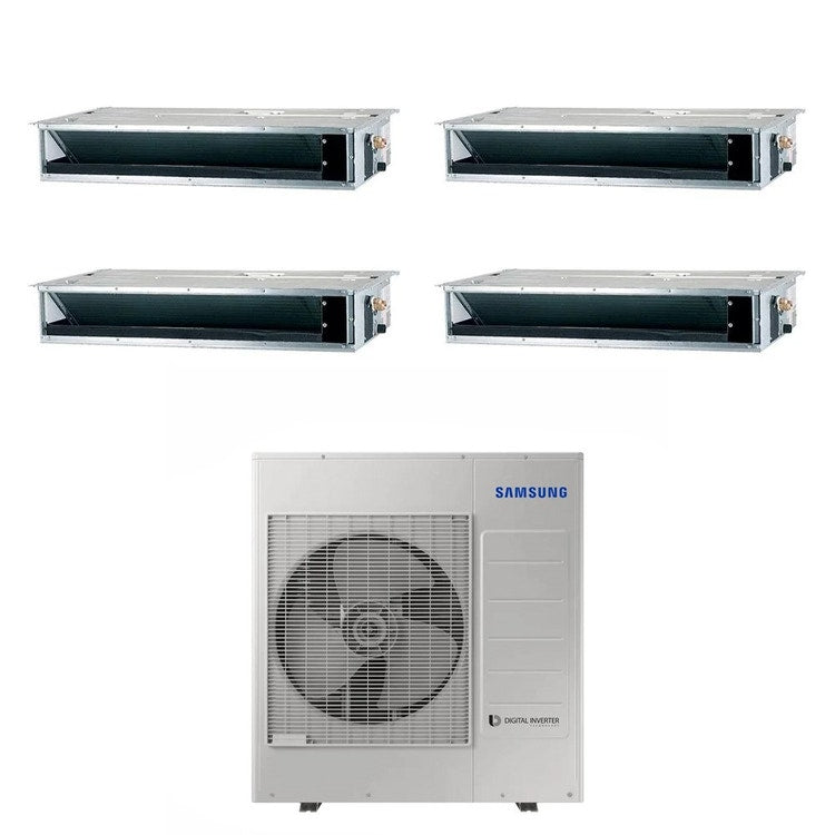 Samsung 4-fach-Split-Klimagerät Kanalgerät niedrige/mittlere Pressung, Inverter – Außengerät R32 10 kW, Innengeräte 9000+9000+12000+12000 BTU AJ100TXJ5KG/EU+AJ0[26|26|35|35]TNLPEG
